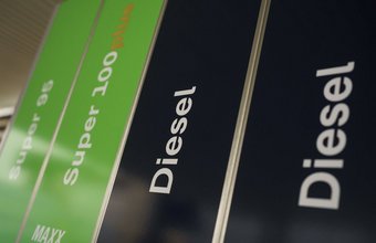 Bezeichnung der Zapfsäule mit Diesle und Benzin