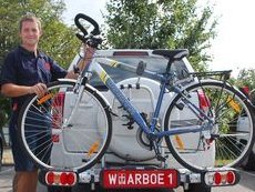 Fahrrad am Heckträger Bild von Fahrrad am Heckträger