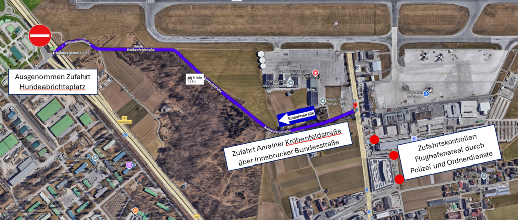 Zufahrtsplan Geburtagsfest Airport Salzburg