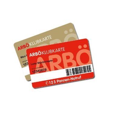 ARBÖ-Klubkarten in Rot und Gold