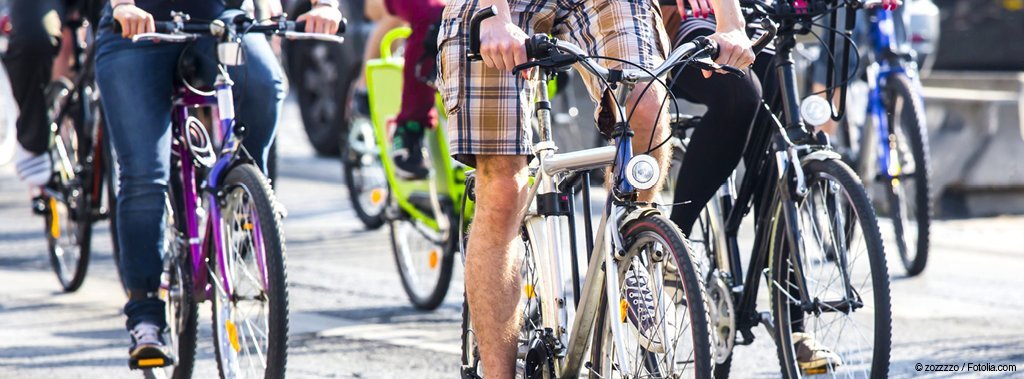 Eine Gruppe von Radfahrern