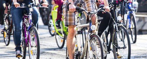 Eine Gruppe von Radfahrern