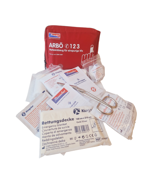 Verbandstasche fuer einspurige Kfz mit dem gesamten Inhalt der Tasche