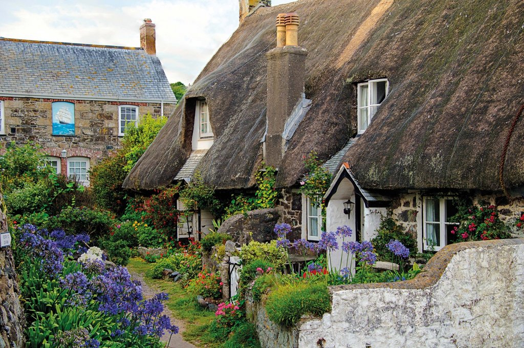 Eine typische, traditionelle Wohnsiedlung in Cornwall 