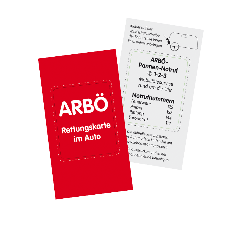 ARBÖ-Rettungskartenaufkleber