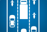 Bild von Rettungsgasse drei- oder mehrspurigen Fahrbahnen