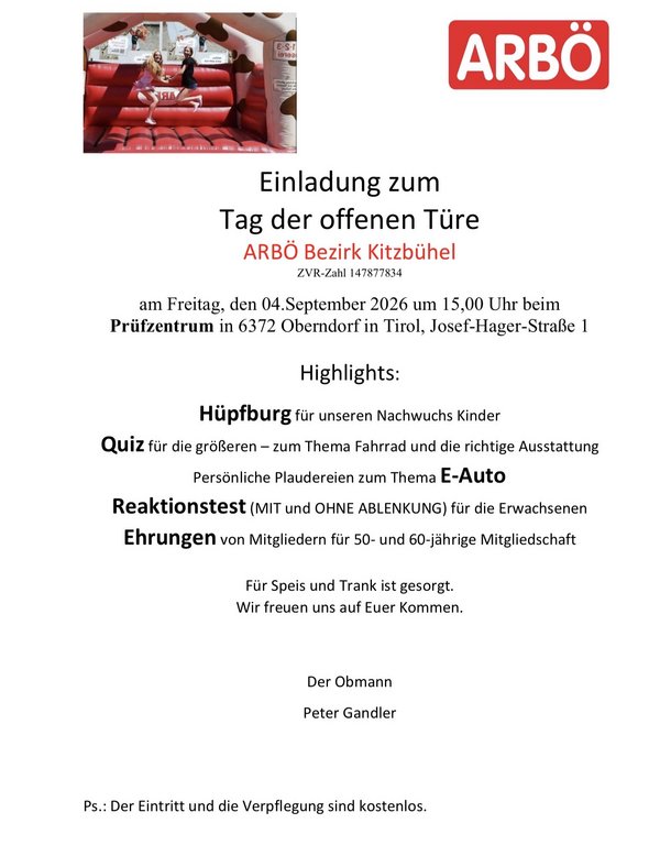 Einladung Tag der Offenen Tür